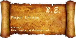 Major Efraim névjegykártya